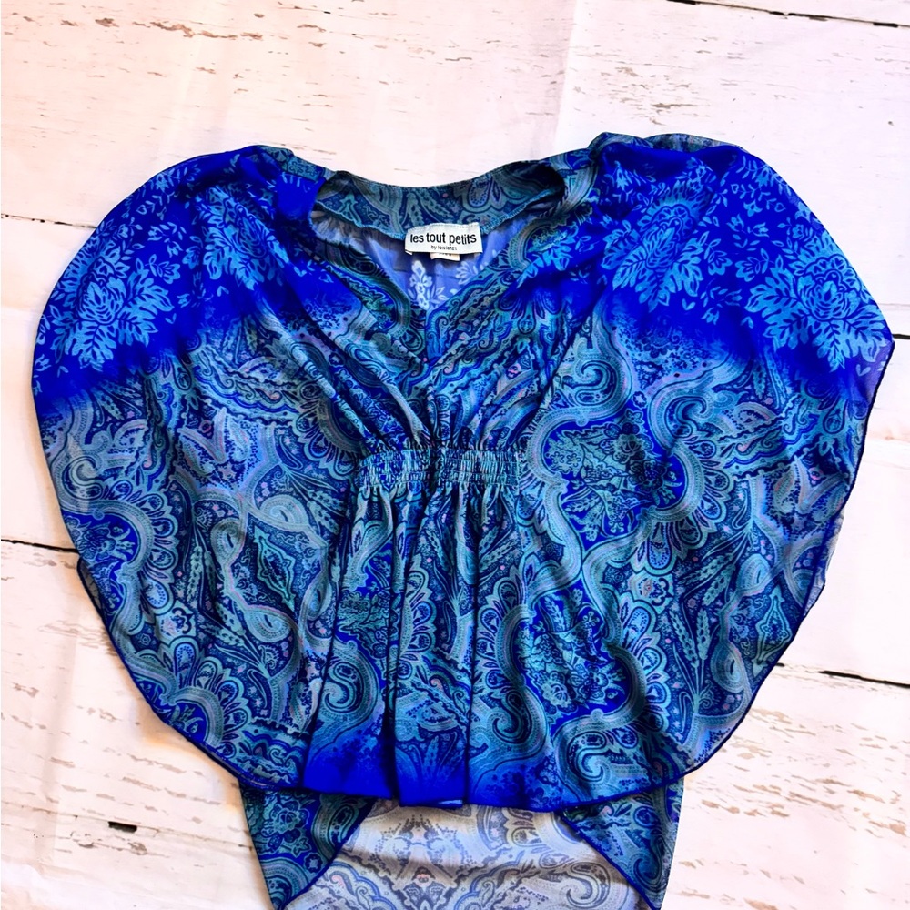 Les Tout Petits Blue Paisley swim coverup